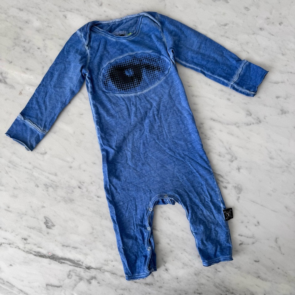 Nununu Blue Eye Jumpsuit 12-18 Months Snap Baby Onesie